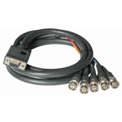 Переходный мониторный кабель VGA (HD15) на 5 BNC (Розетка - Вилки)