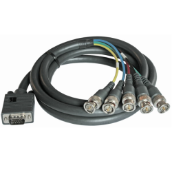 Переходный мониторный кабель VGA (HD15) на 5 BNC (Вилка - Вилки)